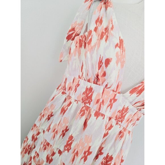 House of Harlow 1960 Linen Blend Midi Maxi Tiered Cottagecore Sleeveless Dress M - Picture 4 of 15